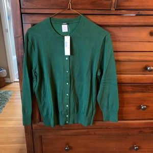J. Crew kelly green cardigan. Size medium. NWTs
